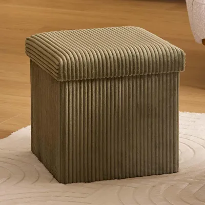 Produktbild von Eazy Living Cord Pouf + Aufbewahrungsbox Calie Grün