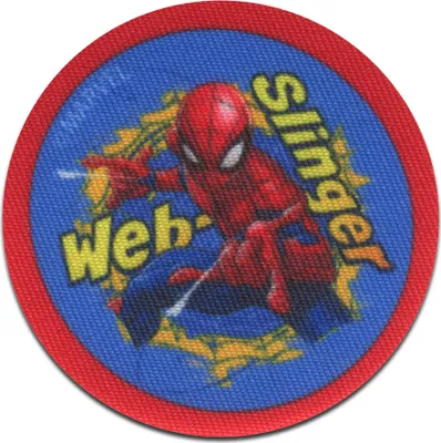 Obrázok produktu pre Marvel © Spiderman Comic Web Slinger - nášivka, nažehľovacia, nášivky, nášivky, veľkosť: 6,3 x 6,3 cm