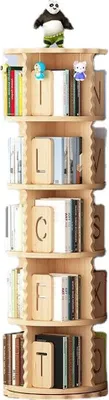 Produktbild von 360Home Drehbares Bücherregal aus Massivholz Kinder-Eckregal 5 Ebenen 50,5*160cm [BR750H]