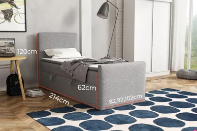 Produktbild von FEDVE Boxspringbett Schlafzimmerbett LAUTARO mit Bettkästen, Doppelbett mit Bonell-Matratze und Topper 100x200