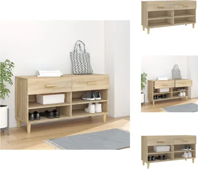 Obrázok produktu pre vidaXL Botník Sonoma dub 102x35x55 cm materiál na báze dreva - Regály a skrine na topánky
