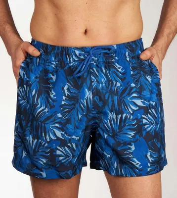 Produktbild von Björn Borg - Herren - Badehose Mit Borg-Print - Blau/Schwarz - Gr. S