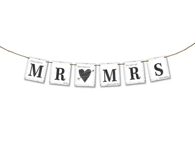 Produktbild von Banner Girlande Hochzeit, Motive:Juteschnur veraltet GRL21