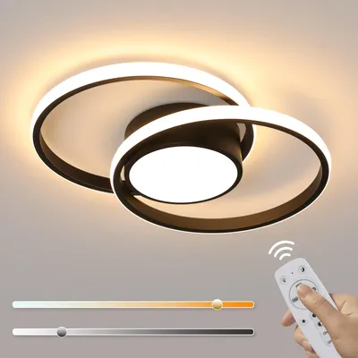 Produktbild von Comely LED Deckenleuchte Dimmbar Schwarz 40CM, 40W 4500LM Deckenlampe Rund Moder
