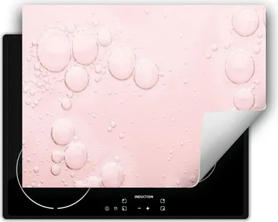 Produktbild von DarHaus Herdabdeckplatte 80x52 cm Anti Rutsch Matte Aufrollbar, Rosa - Blasen
