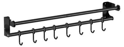 Imagen del producto de Barra para la cocina de 40 cm con 8 ganchos, de metal