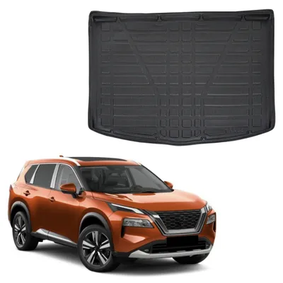 Image de Tapis De Coffre Sur Mesure Pour Nissan X-Trail Depuis 2022, Noir, Antidérapant, Bord Haut, Toutes Saisons