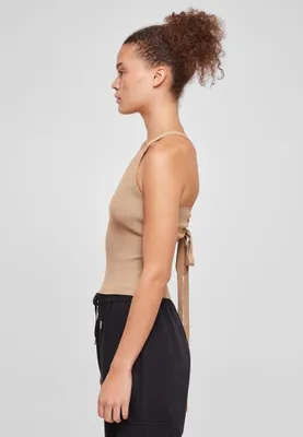 Image de Urban Classics Ladies Rib Knit Crossed Back Top unionbeige - XL