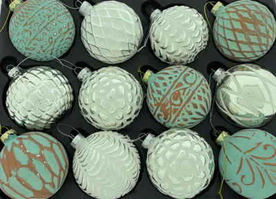 12 edle Glaskugeln Ø 8 cm Weihnachtskugeln Christbaumschmuck