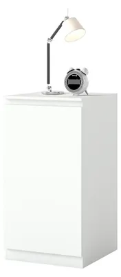 Immagine prodotto di Tavolino da notte bianco, piccolo, largo 40 cm, con 1 sportello