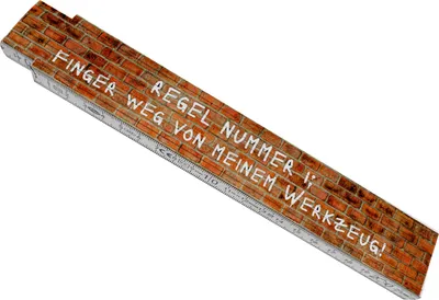 Produktbild von Meterstab aus Holz für einen Maurer Finger weg von meinem Werkzeug! Handwerker
