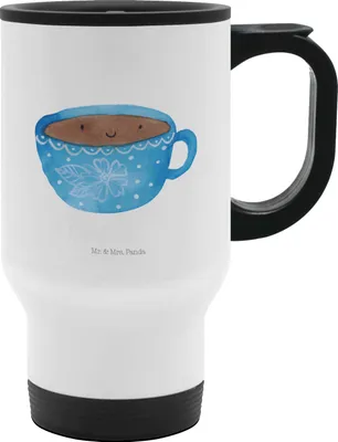 Produktbild von Mr. & Mrs. Panda thermosbecher Kaffee Tasse - Weiß - Geschenk, Liebe, Thermobecher To Go, Geschmack, Gute Laune, Glücklich, Edelstahl-Thermobecher, Klein, Kaffeebecher