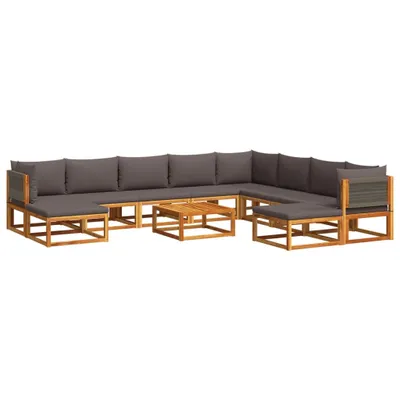 Produktbild von 11-tlg. Gartensofa-Set mit Kissen Holz Akazie & Seil