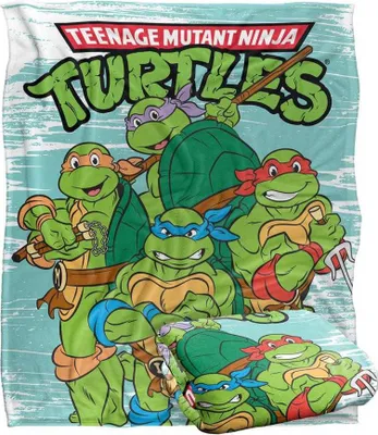 Produktbild von Teenage Mutant Ninja Turtles - Gruppe Überwurf, Seidig, Supersoft TV30400 (Einheitsgröße) (Grün/Bunt)