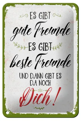 Produktbild von Blechschild gute beste Freunde und dann gibt es Dich, 30 x 20 cm, Blechschilder Spruch Glück Weisheit