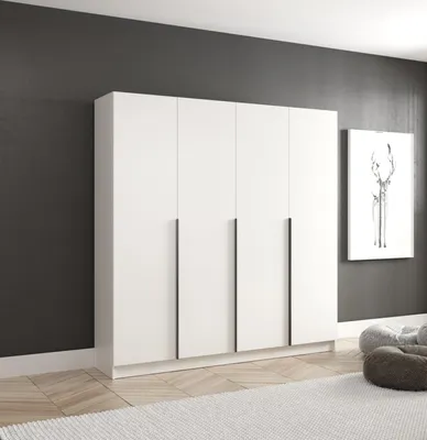 Obrázek produktu pro Čtyřdveřová šatní skříň 200/215 BAGLORA 2 - bílá