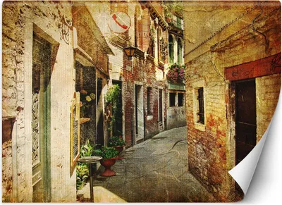 Produktbild von Vlies fototapete Eine Straße zwischen Gebäuden in der Toskana 250x175 cm Feeby Orange inkl. Kleber einfache Montage
