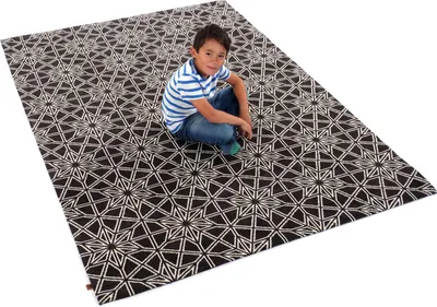 Produktbild von Teppich "SKANDIO" | 160x230 cm, weiß auf schwarz | Wohnzimmer