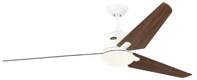 Image de Ventilateur de plafond à basse consommation avec éclairage et télécommande Eco Aviatos 162 cm Blanc / Noyer
