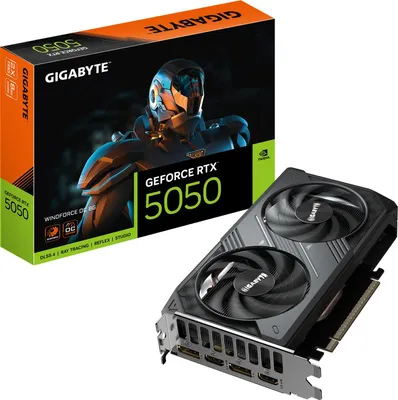 Obrázok produktu pre GIGABYTE GeForce RTX 5050 WINDFORCE OC 8G, GeForce RTX 5050, 8 GB, GDDR6, 128 bit, 7680 x 4320 px, PCI Express 5.0