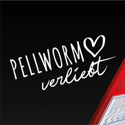 Produktbild von Auto Aufkleber Pellworm verliebt Herz Insel Nordsee Liebe Car 19x8 cm Weiss Glanz Sticker Heckscheibenaufkleber