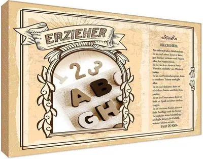 Produktbild von vianmo Holzschild 20x30 cm Erzieher Beruf Arbeit