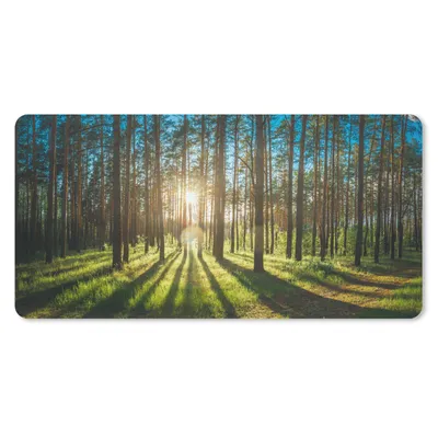 Produktbild von MuchoWow® Mauspad Mousepad Sonne - Bäume - Landschaft - Gras 60x30 cm - Mousepads - Maus Mat - Pad - Mausunterlage - Nachhaltig