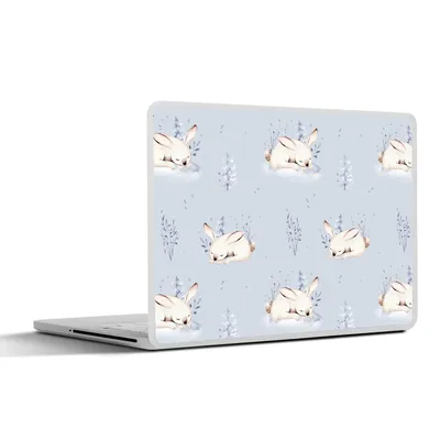 Produktbild von MuchoWow® Laptop Aufkleber Sticker Cover Winter - Kaninchen - Muster 31x22.5 cm - Laptop-Deko