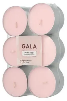 Produktbild von 144 Gala GALA Maxi Duftlichte Ø 58 mm, 24 mm rose - Rose Garden 96831