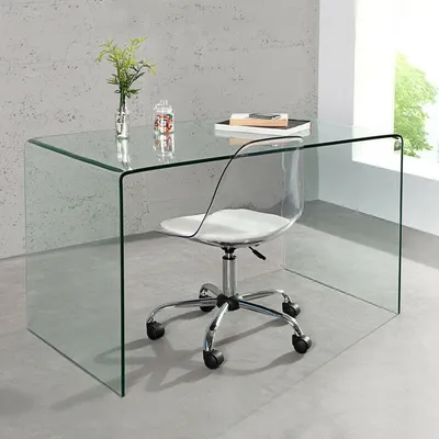 Produktbild von cagü: Design GlasSchreibtisch Schreibtisch [MAYFAIR] Glas transparent 120cm x 70cm