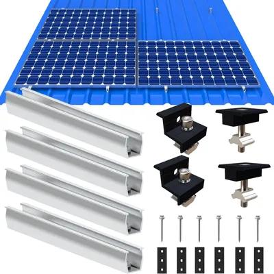 Immagine prodotto di Supporto per pannelli solari per tetti piani, binario di montaggio fotovoltaico in alluminio, 12 cm