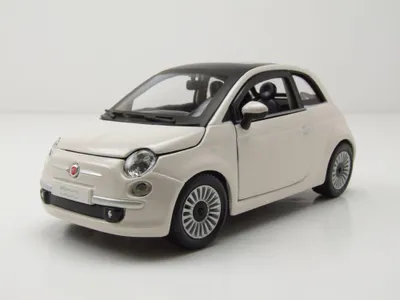 Produktbild von Bburago 22106 Fiat 500 2007 weiß 1:24