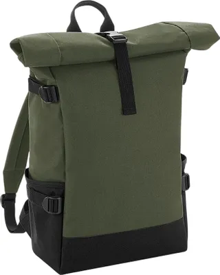 Produktbild von Bagbase - Rucksack "Block", Roll Top BC5478 (Einheitsgröße) (Oliv/Schwarz)