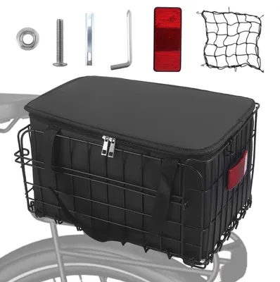Obrázok produktu pre Košík na bicykel, zadný, s nosičom, 37x27x20 cm, nosnosť 35 kg, skladací