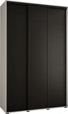 Produktbild von MEBLE KRYSPOL Davos 1 Schrank, drei Türen - 235,2x160x45 cm - Weiß Schwarz Schwarz