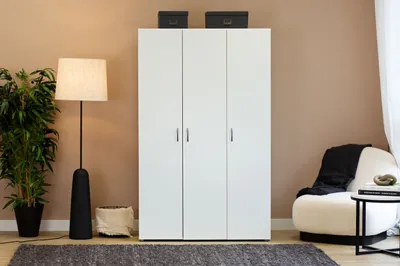 Obrázok produktu pre Trojdverová šatníková skriňa 111 cm RICHLAND - biela