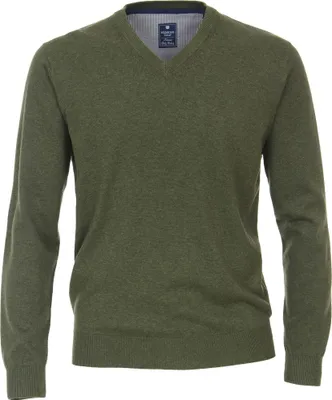 Produktbild von REDMOND Casual Herren Pullover Langarm V-Neck Comfort Olivgrün XXL