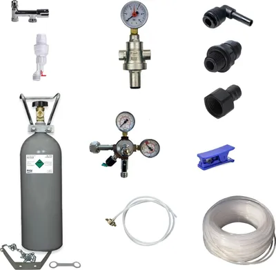 Produktbild von Anschlußpaket für Auftisch Anlage Sprudel Tafelwassergerät 2Kg CO2 OHNE Filter