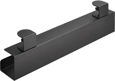 Zdjęcie produktu dla Uniqoos® System zarządzania kablami do biurka – kosz na kable montowany pod biurkiem, stalowy, o wymiarach 600 x 100 mm, przeznaczony do blatów o grubości 5–50 mm, maksymalne obciążenie 5 kg
