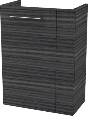 Immagine prodotto di Fackelmann B.PERFEKT mobiletto stretto per lavabo nel WC ospiti (44 cm x 60 cm x 24,3 cm) anta sinistra SBC mobile bagno sospeso in antracite/nero effetto legno