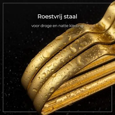 Produktbild von Kleiderbügel aus Edelstahl – platzsparend – 10er-Pack – Gold