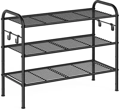 Zdjęcie produktu dla Metalowa półka na buty - 3 poziomy - na 12 par butów