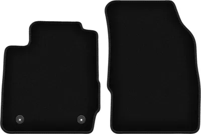 Produktbild von Wielganizator Velours-Autoteppiche vorne – passend für Ford Fiesta MK7 (Schrägheck, Bj. 2011-2017) –  schwarz, passgenau, mit Befestigungen set 2 Stk.