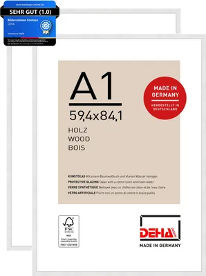 Produktbild von DEHA Design Bilderrahmen Fontana (2er Set), A1 59,4x84,1 cm, Holz Weiß
