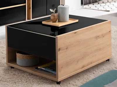 Produktbild von Couchtisch Beistelltisch Kaffeetisch Sofatisch Tisch Wohnzimmer "Mitrovica I" Artisan Eiche/Schwarz