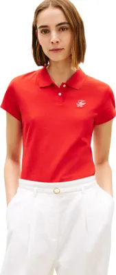 Produktbild von Tommy Hilfiger Damen Th Script Slim Ss Polo WW0WW49259, Orange, XL