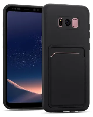 Image de Housse pour Samsung Galaxy S8 Housse silicone Housse avec porte-carte Slim Wallet Case, Noir