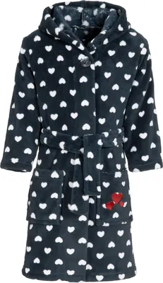 Produktbild von Playshoes kuscheliger Mädchen Fleece Bademantel Herzen 146/152