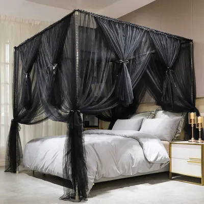 Immagine prodotto di Tenda da letto Joyreap con 4 angoli, lussuosa, confortevole, ideale per una camera da letto elegante