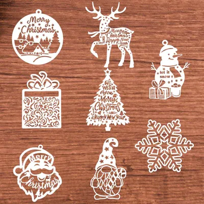Weihnachtsschablonen, 32 Stück, Kunststoff, wiederverwendbar, DIY